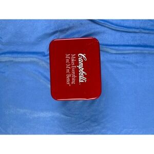 Campbell Soup Tin Souper Recipes Collectible Red Metal Storage Box